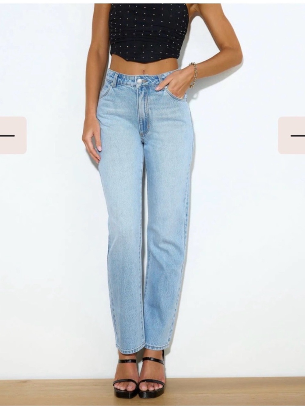 Rollas high rise straight jeans